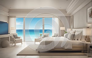 drawing seabreeze bedroom on sea view beach front luxury hotel resort