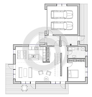 Drawing: single family house