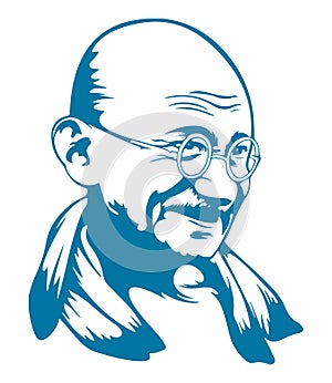 Sketch of Father of India or Father of the Nation Mahatma Gandhiji Outline Editable Illustration