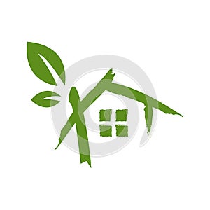 drawing sketch green house logo design vector icon illustratio