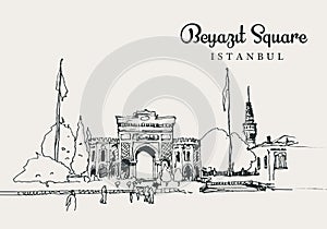 Drawing sketch illustration of Beyazit