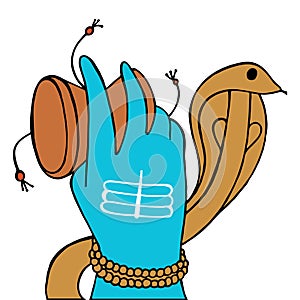 Sketch of Lord Shiva design elements outline editable illustration photo
