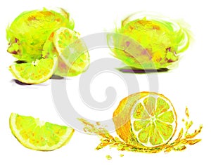 Drawing slice of lemon