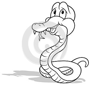 Drawing of a Smiling Upright Snake