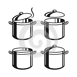Drawing stainless steel pot set for cooking soup