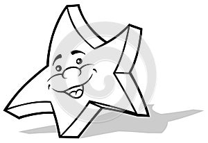 Drawing of a Star with a Smiling Face