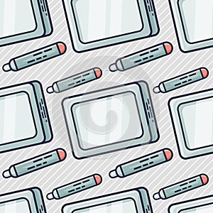 Drawing tab gadget seamless pattern vector illustration