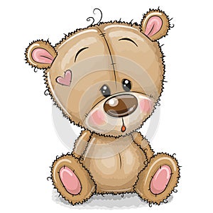 Drawing Teddy bear on a white background