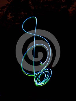 Glowing treble clef