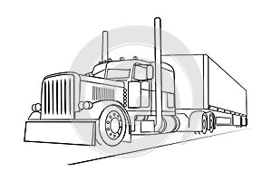 Drawing of the truck transporting a load