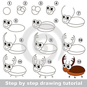 Drawing tutorial. Beetle. photo