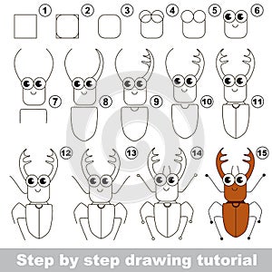Drawing tutorial. Brown Bug with corns.