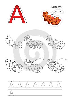 Drawing tutorial. Game for letter.