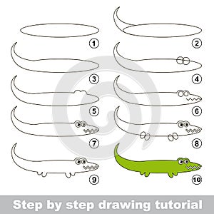 Drawing tutorial. How to draw an Alligator