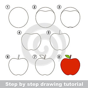 Drawing tutorial. How to draw an Apple photo