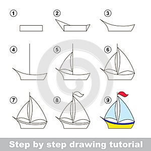 Drawing tutorial. How to draw a Boat