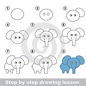 Drawing tutorial. How to draw a Elephant