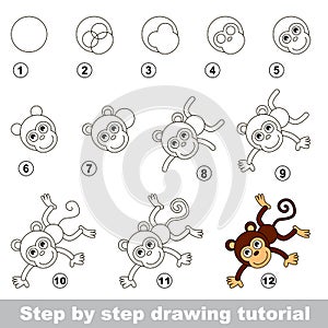 Drawing tutorial. How to draw a Funny Monkey