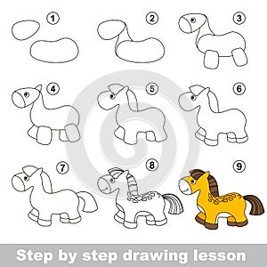 Drawing tutorial. How to draw a Horse photo