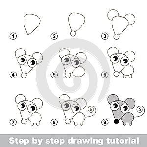 Drawing tutorial. How to draw a Little Mouse photo