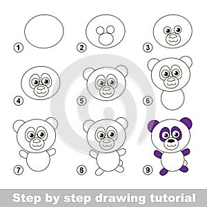 Drawing tutorial. How to draw a Panda photo