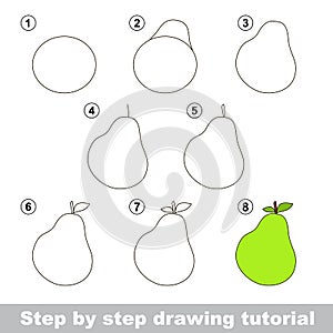 Drawing tutorial. How to draw a Pear photo