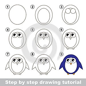 Drawing tutorial. How to draw a Penguin