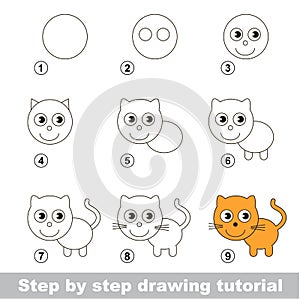 Drawing tutorial. How to draw a Small Kitten