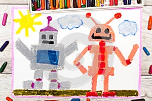 Drawing: Two different robots