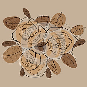 Drawing vector graphics with floral pattern for design. Floral flower natural design. Graphic, sketch drawing.