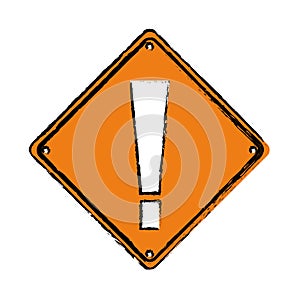 Drawing warning alert attention sign icon