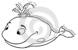Drawing of a Whale with a Fountain of Water on his Head