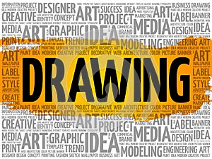 DRAWING word cloud, creative concept