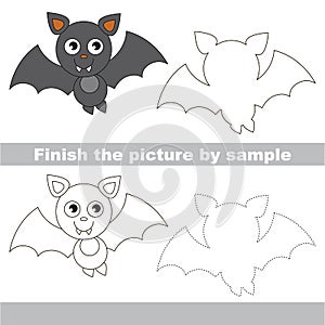 Vampire bat. Drawing worksheet.