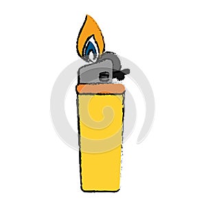 Drawing yellow gas lighter flame icon