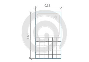 Drawings of AutoCAD blocks representing bathrooms