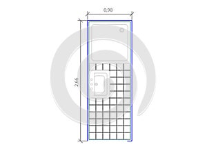 Drawings of AutoCAD blocks representing bathrooms photo