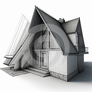 Drawings of the exterior of a house build, created by generative Ai