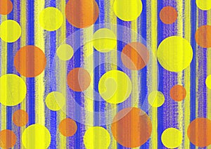 Drawn colorful pastel abstract background with vertical brushstrokes and circles.