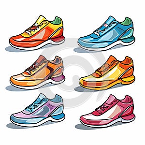 drawn computer icons of sneakers