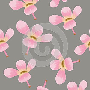 Drawn with digital tools. Abstract image. Pink flowers.