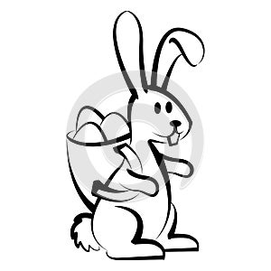 Drawn Easter Bunny Rabbit Sketch Outline Vector