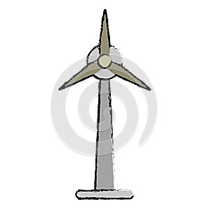 Drawn ecology wind turbine electricity generator