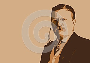 Portrait of US President Theodore Roosevelt.