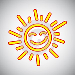 Drawn sun icons number 5 - vector