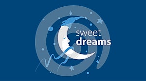 Drawn vector logo for sweet dreams