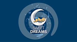 Drawn vector logo for sweet dreams