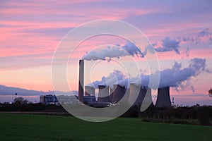 Drax Power Station at sunset