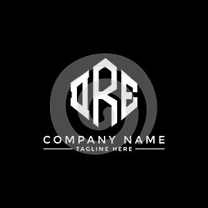 DRE letter logo design with polygon shape. DRE polygon and cube shape logo design. DRE hexagon vector logo template white and