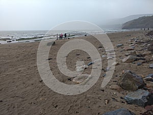 A dreadful day on the beach at Robin Hood`s Bay